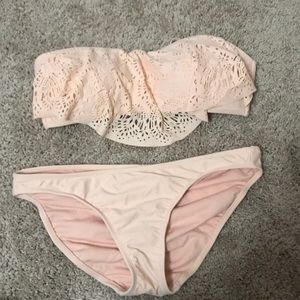 Strapless bathing suit set!